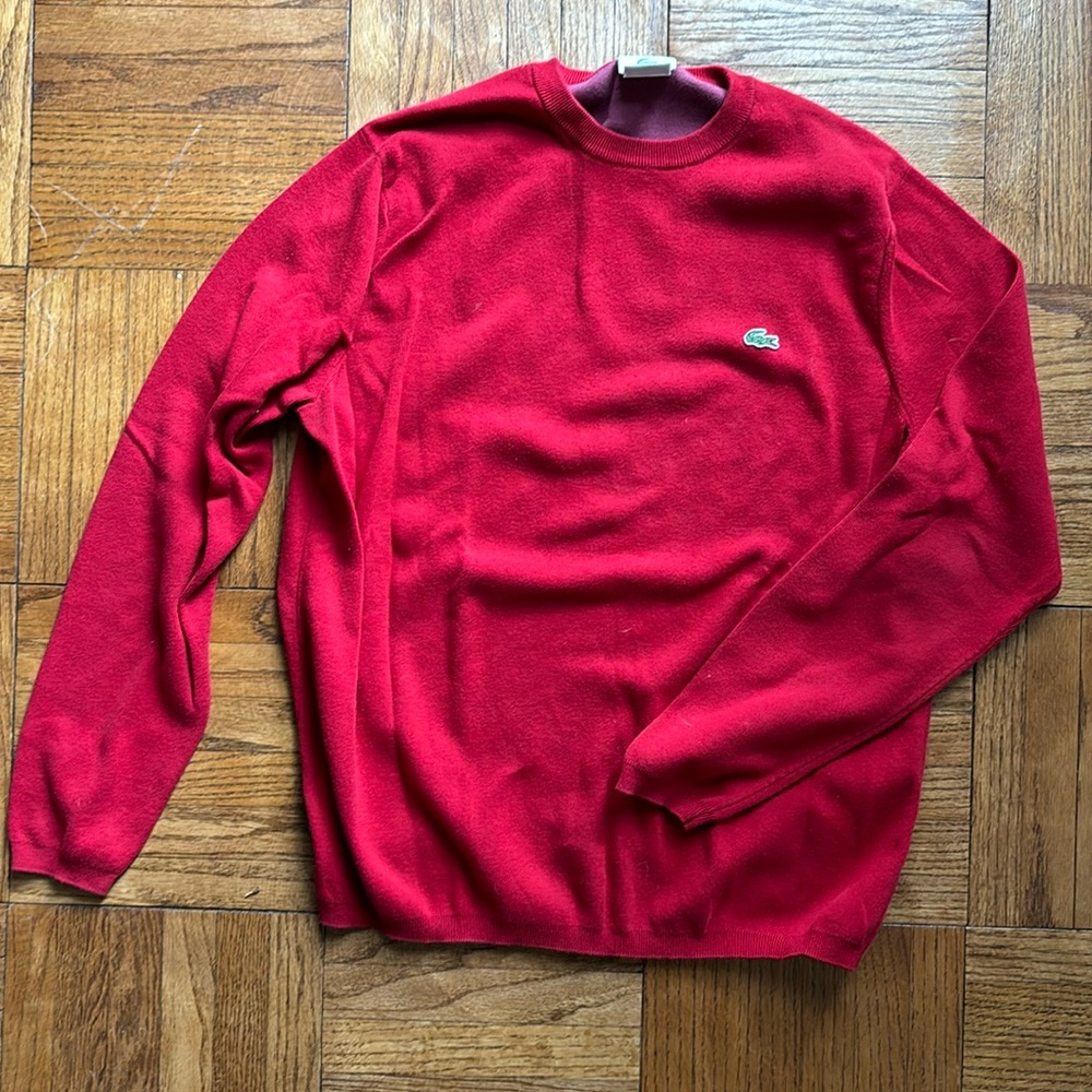 Lacoste Vintage Red Crewneck Sweater
